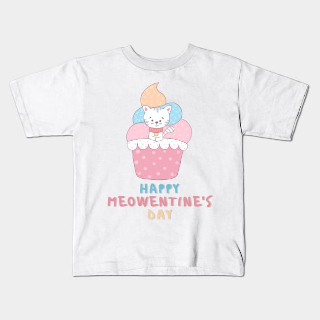 Happy Meowentines Day Kids T-Shirt by casualism